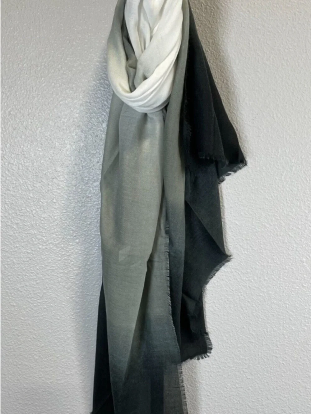 Cushnie Charcoal to Black Ombre Scarf